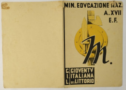 Bp29 Pagella Fascista Opera Balilla Ministero Educazione Nazionale Littoria 1939 - Diplomi E Pagelle