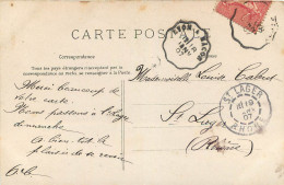 CONVOYEUR LYON A MACON 1907 POUR SAINT LAGER RHONE - Railway Post