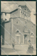 Lucca Città Chiesa San Giusto PIEGHINA Cartolina WX1094 - Lucca