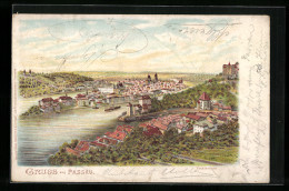 Lithographie Passau, Gesamtansicht  - Passau