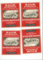 RHUMMERIES DE RIVIERE -  MONSIEUR A LA MARTINIQUE   : 4 ETIQUETTES - Rum