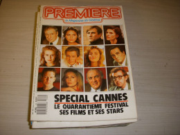 CINEMA PREMIERE 122 05.1987 SPECIAL CANNES RETRO Yves MONTAND Ettore SCOLA       - Film