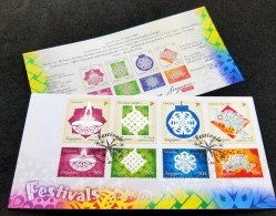 Singapore Festivals 2002 Diwali Christmas New Year Hari Raya Chinese New Year (FDC) *Hologram *unusual *see Scan - Singapour (1959-...)