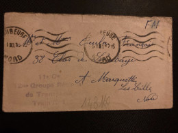 LETTRE En FM OBL.MEC.5 I ? MAUBEUGE NORD (59)11e Cie 12me Groupe Régional De Transports Train N°1 + EXP: FICHAUX Louis - Militärstempel Ab 1900 (ausser Kriegszeiten)