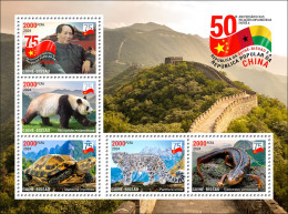 GUINEA BISSAU 2024 MS 5V - CHINA DIPLOMATIC RELATIONS - MAO ZEDONG TSE TUNG - TURTLES TURTLE SNOW LEOPARD NEWT PANDA MNH - Mao Tse-Tung