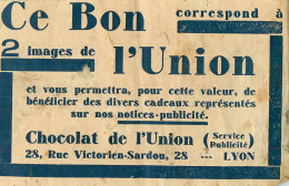 BON POUR 2 IMAGES DE L'UNION CHOCOLAT L'UNION - Non Classificati