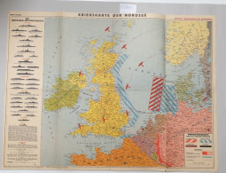 Kriegskarte Der Nordsee 1940 Mit Den Deutschen, Englischen, Niederländischen Und Dänischen Minenwarngebieten - Otros & Sin Clasificación