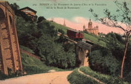 FRANCE - Rouen - Monument De Jeanne D'Arc - Funiculaire Vue De La Route De Bonsecours -Colorisé - Carte Postale Ancienne - Rouen