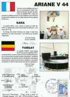 Espace 1991 07 17 - CSG - Ariane V44 - Satellites SARA Et TUBSAT - Europe