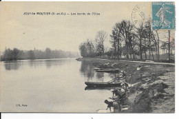 [95] Val D'Oise > Jouy Le Moutier Les Bords De L' Oise Lavandieres En Joli Plan Carte Pas Courante - Jouy Le Moutier