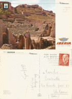 Iberia Airlines Espana - Roman Theatre In Sagunto - Color Pcard Barcelona 24apr1965 - 1946-....: Modern Tijdperk