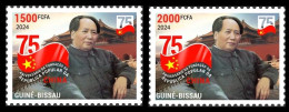 GUINEA BISSAU 2024 SET 2V - CHINA DIPLOMATIC RELATIONS - MAO ZEDONG TSE TUNG - CHINA ANNIVERSARY - MNH - Mao Tse-Tung