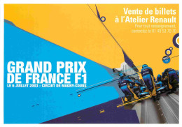 Automobiles - Formule 1 - Grand Prix De France 2003 - Circuit De Magny-Cours - Carte Publicitaire De L'Atelier Renault - - Grand Prix / F1