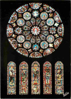 Art - Vitraux Religieux - Chartres - La Cathédrale - La Rose Sud - Glorification De Notre Seigneur Jésus Christ - CPM -  - Schilderijen, Gebrandschilderd Glas En Beeldjes