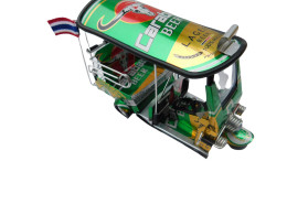 *** Carabao Beer Lager *** Detailgetreue Handgefertigte Nachbildung: TUK TUK Taxi Aus Thailand - 14x7x6 Cm - Motorräder