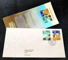 Singapore Indonesia Joint Issue Coral 2017 Fish Reef Marine Life Corals Underwater (stamp FDC) - Singapore (1959-...)