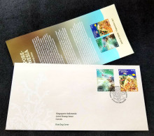 Singapore Indonesia Joint Issue Coral 2017 Fish Reef Marine Life Corals Underwater (stamp FDC) - Singapur (1959-...)