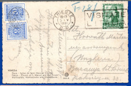 2919.ITALY. 1939 POSTCARD,HUNGARY POSTAGE DUE MIXED FRANKING - Segnatasse