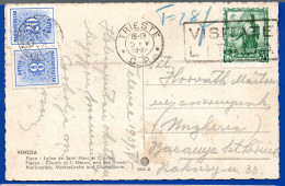 2919.ITALY. 1939 POSTCARD,HUNGARY POSTAGE DUE MIXED FRANKING - Strafport