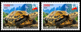 GUINEA BISSAU 2024 SET 2V - CHINA DIPLOMATIC RELATIONS - TURTLE TURTLES TORTUE TORTUES - MNH - Tartarughe