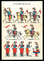 CPM / CPSM 10.5x15 Lanciers Français 15 Dessins De L'imagerie Pellerin Epinal  Militaire Soldat Uniforme Cheval - Uniformes