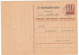 Suisse - Carte Postale De 1943 - Entier Postal - Oblit Lugano - Exp Vers Stäfa Am See - - Covers & Documents
