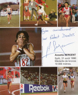 PHOTO GRAND FORMAT 1 - ENV 1 - SPORT - ATHLETISME - PHOTO DEDICACEE DE LA FRANCAISE ANNETTE SERGENT - 10000 M SPLIT 1990 - Fotos Dedicadas