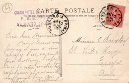N°1 W -cachet Convoyeur Bussang à Epinal -1905- - Railway Post