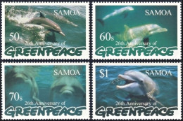 Samoa 1997, Greenpeace Dolphins - 4 V. MNH - Delfini