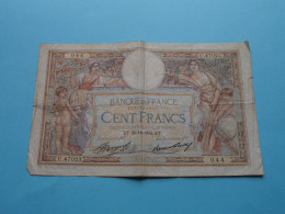 100 Francs ( KT.20-12-1934.KT.) U.47023 - 044 ( Grade Voir SCANS ) Circulated ! - 100 F 1908-1939 ''Luc Olivier Merson''