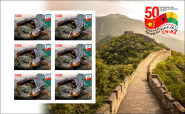 GUINEA BISSAU 2024 IMPERF MS 6V - CHINA DIPLOMATIC RELATIONS - NEWT TRITON AMPHIBIANS AMPHIBIENS - GREAT WALL - MNH - Autres & Non Classés