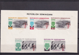 SA06b Dominican Republic 1960 World Refugee Year Surcharged Minisheet Imperf - Unused Stamps