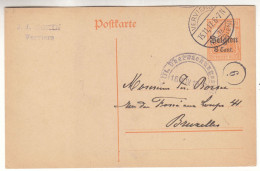 Belgique - Carte Postale De 1917 - Entier Postal - Oblit Verviers - Exp Vers Bruxelles - Avec Censure - - OC26/37 Territoire Des Etapes
