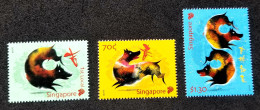 Singapore Year Of The Dog 2018 New Year Greeting Chinese Lunar Zodiac (stamp) MNH - Singapore (1959-...)