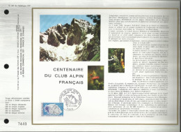 FRANCE - FDC - Centenaire Du Club Alpin Français - Gentiane Et Glacier - Feuillet N° 267 Du Catalogue CEF - 1970-1979