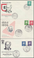 182-186 Heuss Medaillon Kpl. Satz Auf Drei Schmuck-FDCs BERLIN 1959 - Covers & Documents