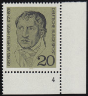 617 Georg Hegel 20 Pf ** FN4 - Unused Stamps