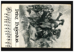 Ansichtskarte Volkslied Prinz Eugenius ... Mit Notenzeile, STERNBERG 12.11.1914 - Other & Unclassified