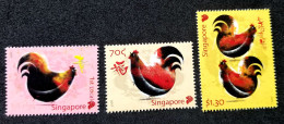 Singapore Year Of The Rooster 2017 New Year Greeting Chinese Lunar Zodiac (stamp) MNH - Singapore (1959-...)