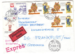 Vatican - Lettre Exprès De 1980 - Oblit Citta Del Vaticano - Exp Vers Frankfurt Am Main - Pape - - Briefe U. Dokumente