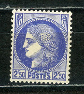 FRANCE -   TYPE CERES 2,50 BLEU - N° Yvert 375A ** - Neufs