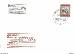 256 - 28 - Enveloppe Avec Oblit Spéciale "Zürcher Kanbenschiessen 1969" - Marcophilie