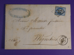 DN8 FRANCE   LETTRE 1867  PETIT BUREAU GUISE A  WIGNEHIES  FRANCE +N°22 +  + AFF. INTERESSANT+++ - 1849-1876: Période Classique