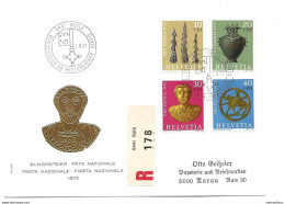 274 - 28 - Enveloppe Recommandée Avec Oblit Spéciale "Rütli Bundesfeier 1972" - Marcophilie