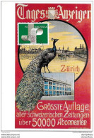 114 - 28 - Carte Nostalgie Reproduction Affiche "Tages Anzeiger " Cachet à Date Zürich 1983 - Marcofilia