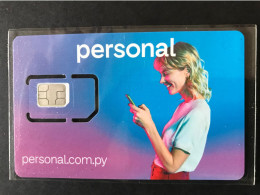 RARE   SIM   GSM   PERSONAL   PARAGUAY  GIRL ON PHONE MINT - Paraguay