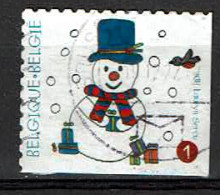 Sneeuwman Kerst / Noël 2011, Rechts+onder Ongetand (OBP 4192c ) - Used Stamps
