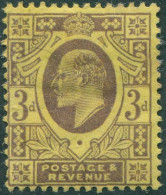 Great Britain 1902 SG233b 3d Pale Purple/lemon KEVII MH - Unclassified