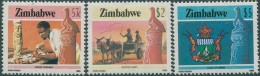 Zimbabwe 1985 SG677-680 Carving Cart Arms (3) MNH - Zimbabwe (1980-...)