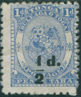 Tonga 1893 SG19 ½d On 1d Coat Of Arms MLH - Tonga (1970-...)